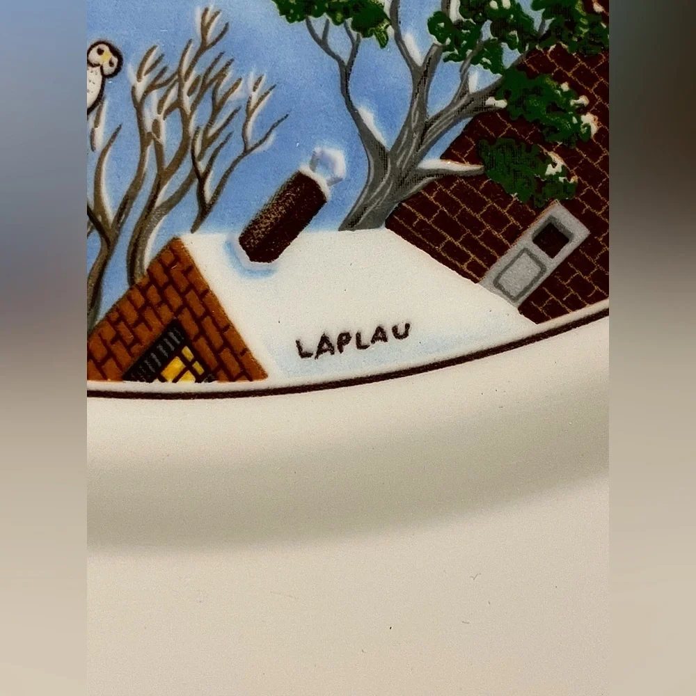 Villeroy & Boch Naif Christmas Snow Scene Charger‎ Plate  Signed Laplau 12